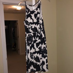 Navy and white flower skater dress